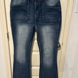 Women’s Dark Blue Washed Denim Jeans